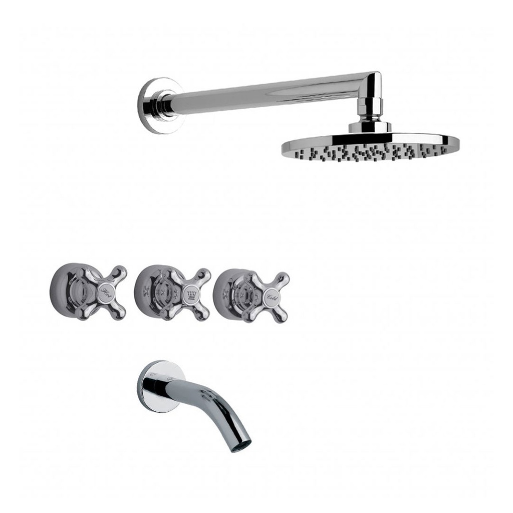 Grifería de Ducha con Transferencia FV Línea Malena Cromo 0103/16