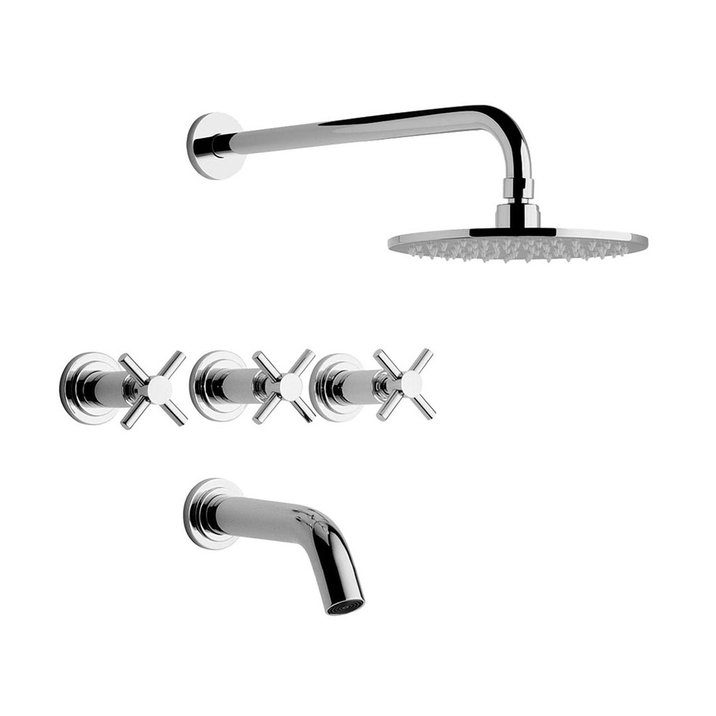 Grifería de Ducha con Transferencia FV Línea Temple Cromo 103/87