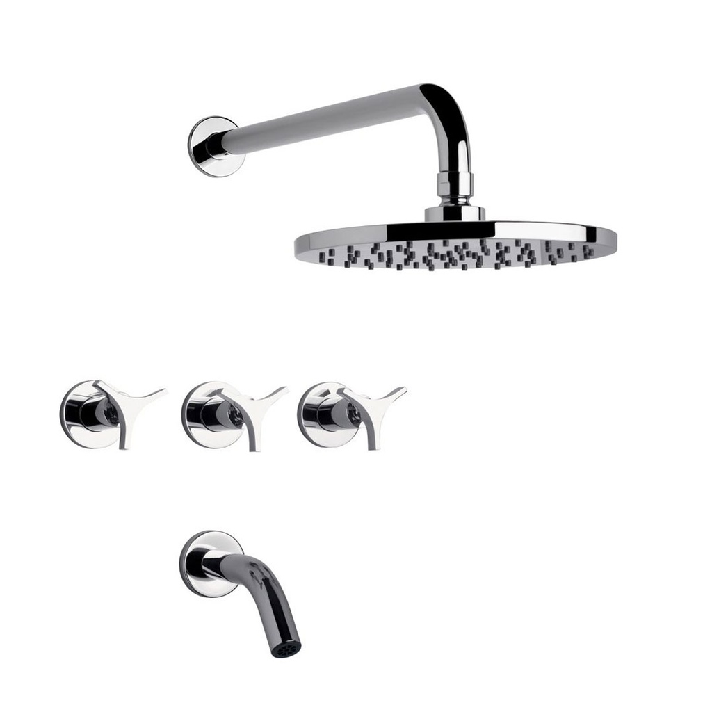 Grifería de Ducha con Transferencia FV Línea Triades Cromo 103/C3