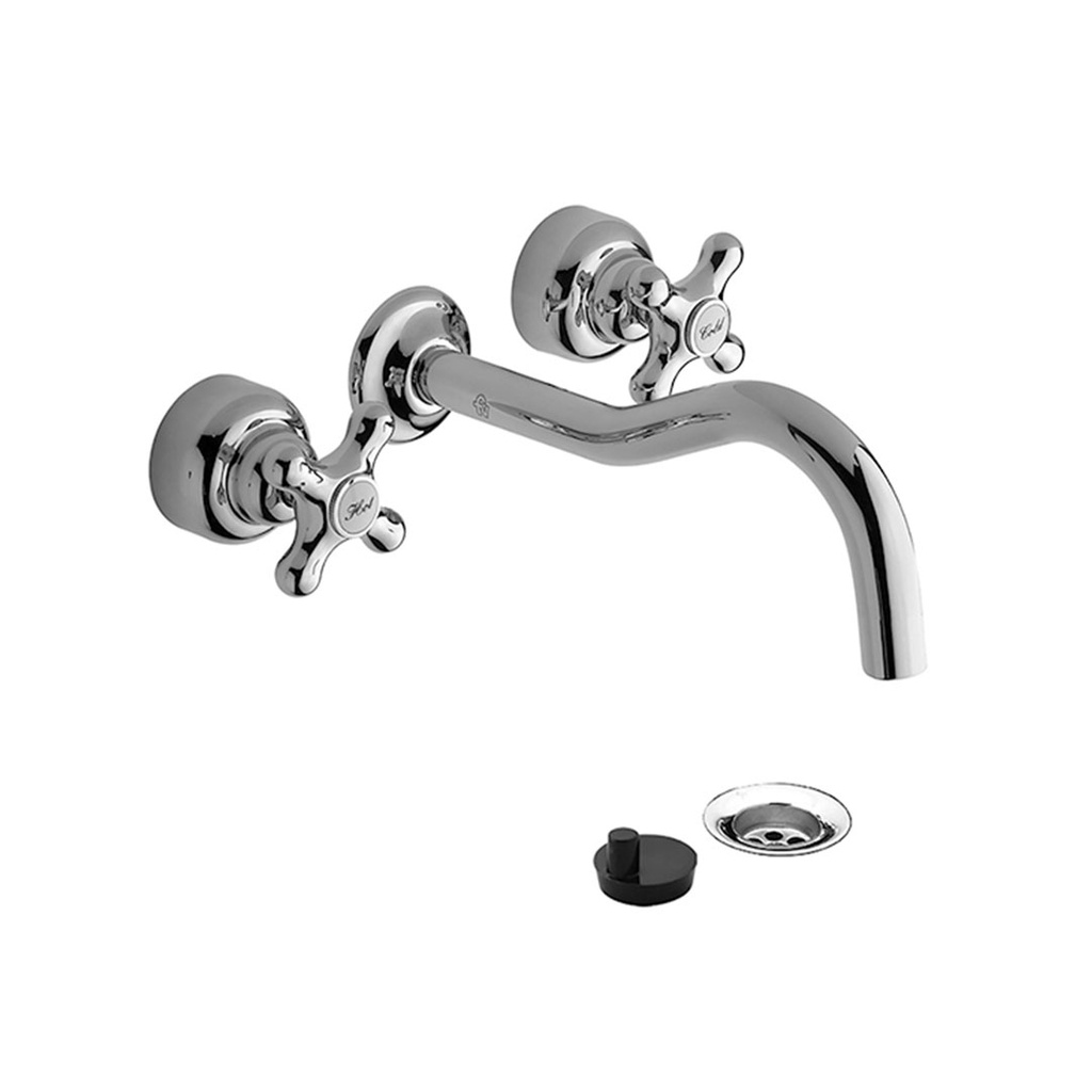 Grifería de Pared para Lavatorio FV Línea Malena Cromo 203/16