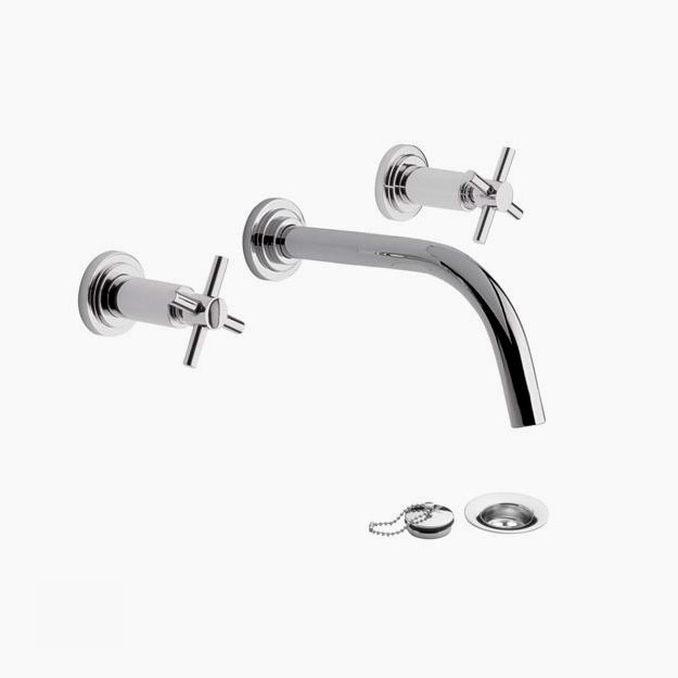 Grifería de Pared para Lavatorio FV Línea Temple Cromo 203/87