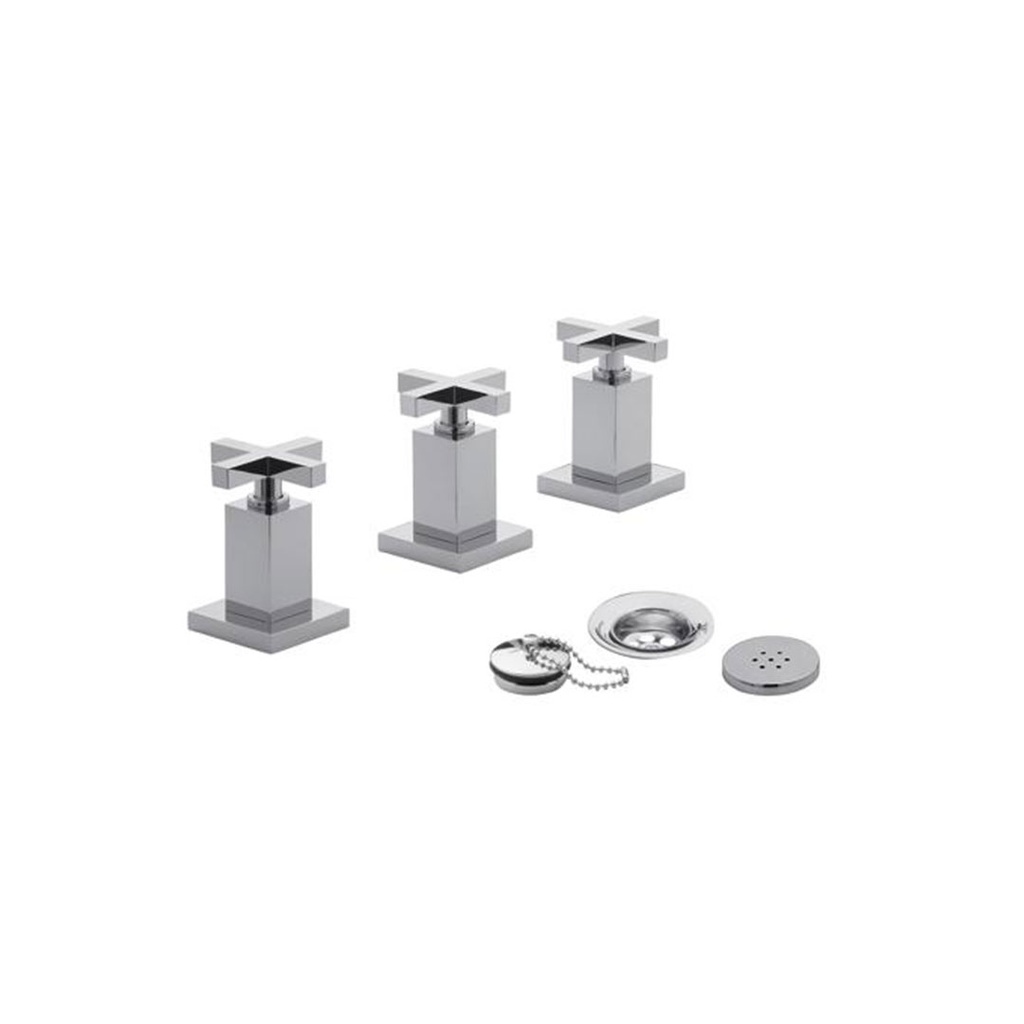 Grifería Doble Comando de Bidet FV Línea Dominic Cromo 295R/85