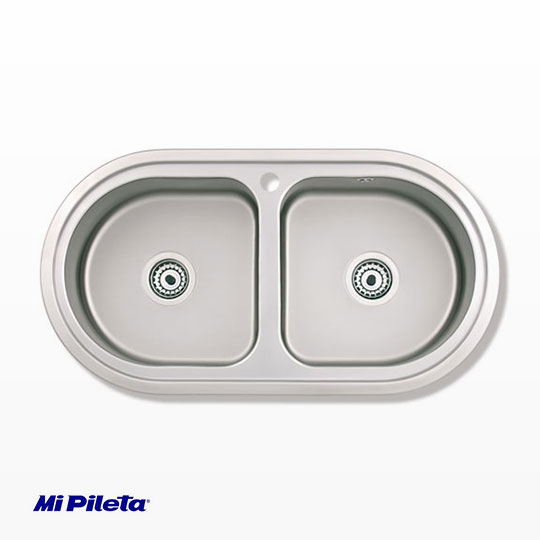 Pileta de Cocina Doble Circular Mi Pileta (Enc.) 85x43x20cm 502E