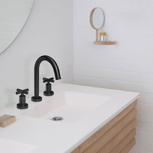 Grifería de Lavatorio Peirano Línea Black Velvet Cierre Cerámico 60-190