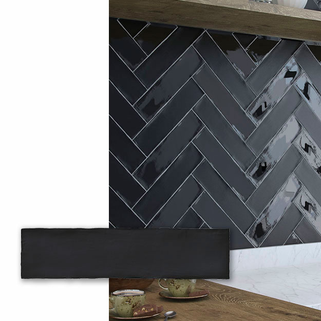 Revestimiento Colonial Black Mate 7.5x30