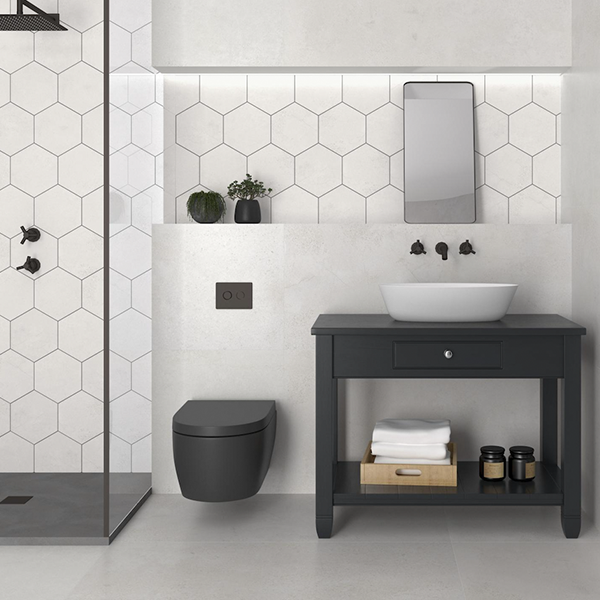 Revestimiento Hexagonal Dune Chicago White 21.5x25