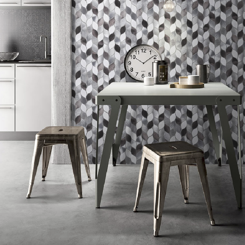 Malla Revestimiento Fogli Neva Grey 30x30