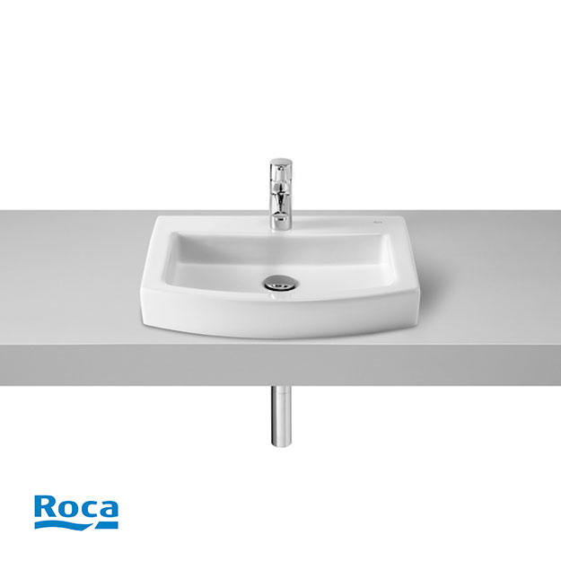 Lavatorio 3 Agujeros Roca Línea Hall 52cm Blanco