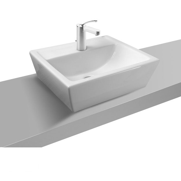 Bacha de Apoyo Roca Sendai 45.5x40cm 1 Agujero Blanco