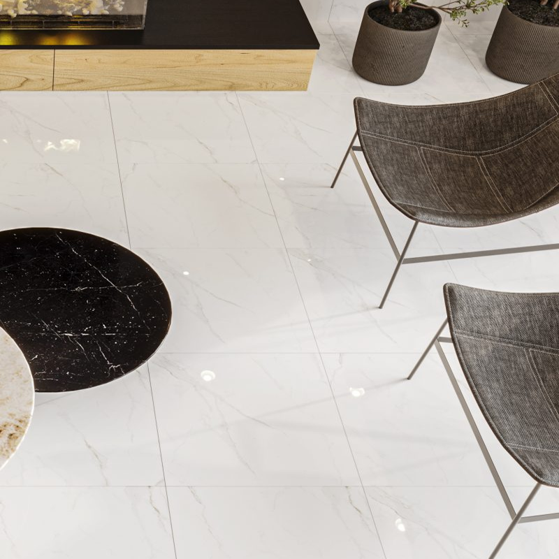 Porcelanato Lume Marmo Bianco Pulido 60x60 (1ra Calidad)