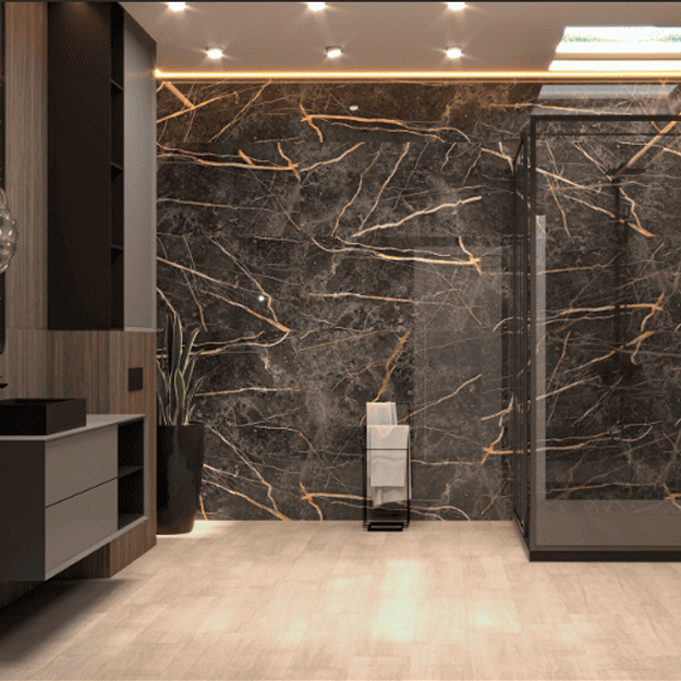 Porcelanato Lume Marquina Gold Pulido 62x119 (1ra Calidad)