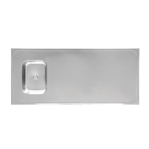 Mesada Acero Inoxidable con Bacha Simple 160x62cm 160103E