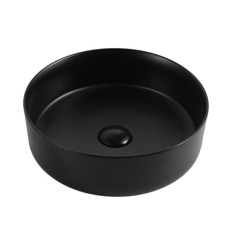 Bacha de Apoyo Redonda Peirano Loza Negra Mate 40cm BCH11N