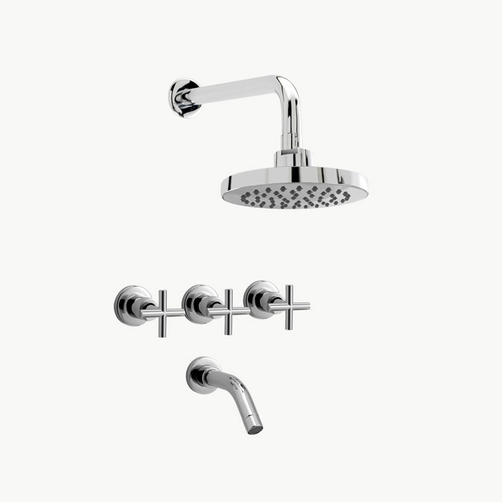 Grifería de Ducha con Transferencia Peirano Valencia Plus Cromo 80-138