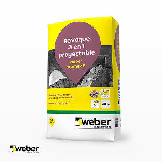 Revoque Proyectable Exterior Weber Promex (Bolsa 30kg) 90-2714