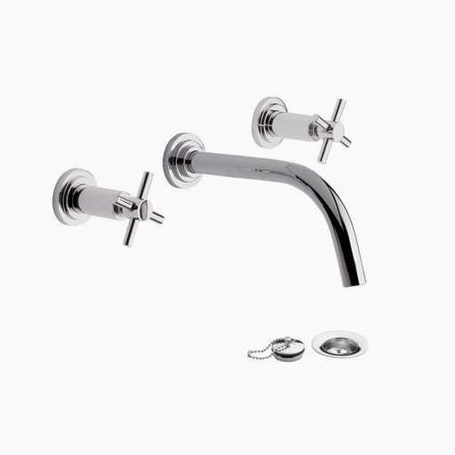 [17572] Grifería de Pared para Lavatorio FV Línea Temple Cromo 203/87