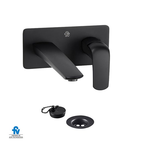 [17456] Grifería Monocomando de Pared para Lavatorio FV Epuyén Negro 206/L2