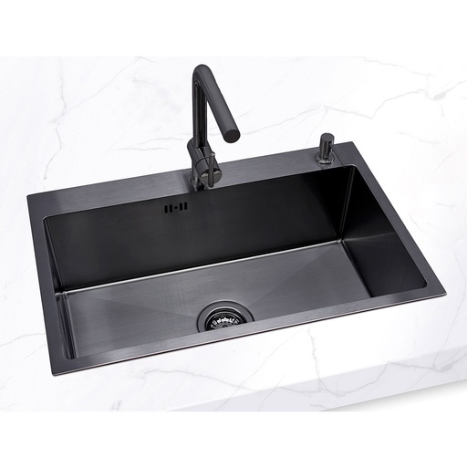 [10359] Pileta de Cocina Simple Mi Pileta (Enc.) Negra 65x35x22cm 718E BLACK