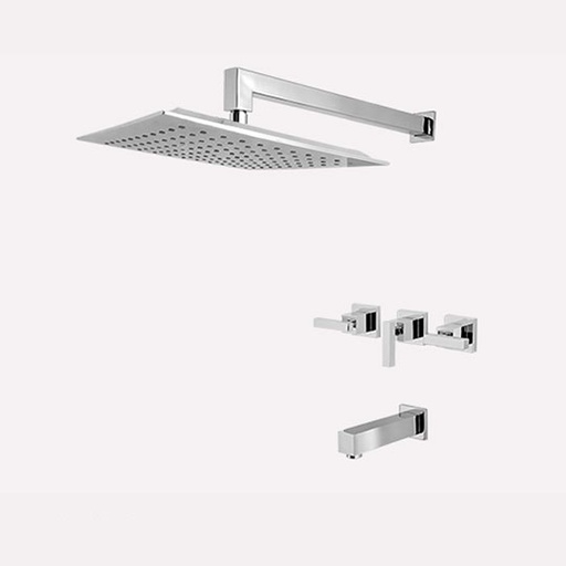 [55508] Grifería de Ducha con Transferencia Peirano Castilla Cromo 80-153