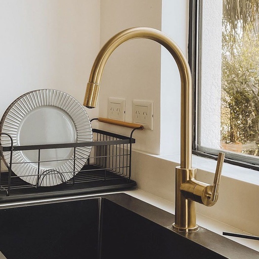 [51130] Grifería Monocomando de Cocina Peirano Línea Fabric Gold 20-100G