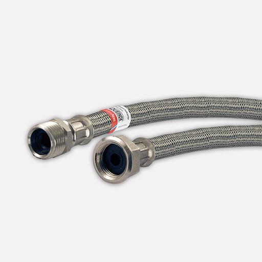 [24080] Flexible Mallado Queinox (x2) Macho Móvil 1/2" x 30cm