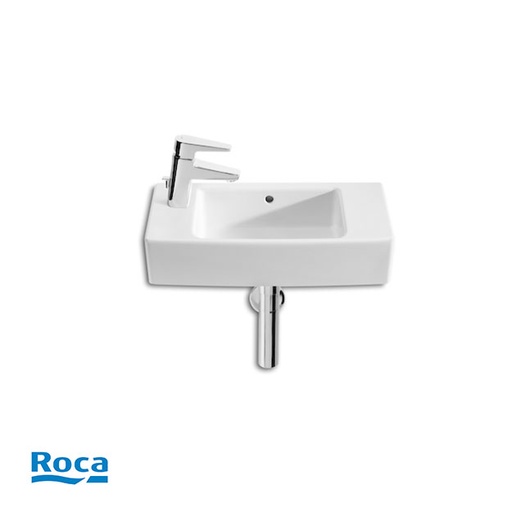 [26698] Lavatorio 1 Agujero Izquierdo Roca Línea Hall 50cm Blanco