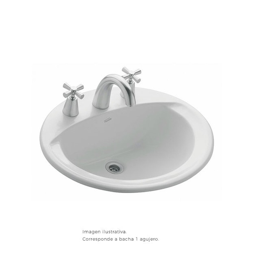 [10816] Lavatorio Oval 1 Agujero Ferrum Elea Blanco LO1F B