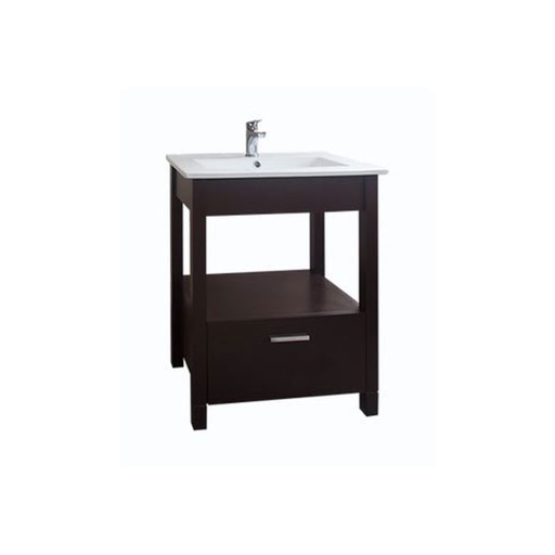 [11277] Vanitory 62cm 1 Agujero Amube Mediterraneo Wengue (Mesada Loza) 6466