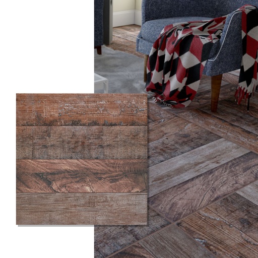 [23560] Cerámico Cortines Parquet Castaño 50x50 (1ra Calidad)