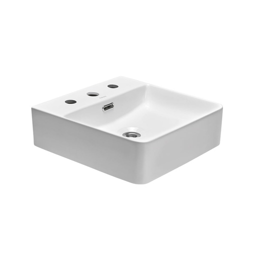[23987] Bacha de Apoyo Cuadrada 3 Agujeros Peirano Loza 42x42cm BCH04/3