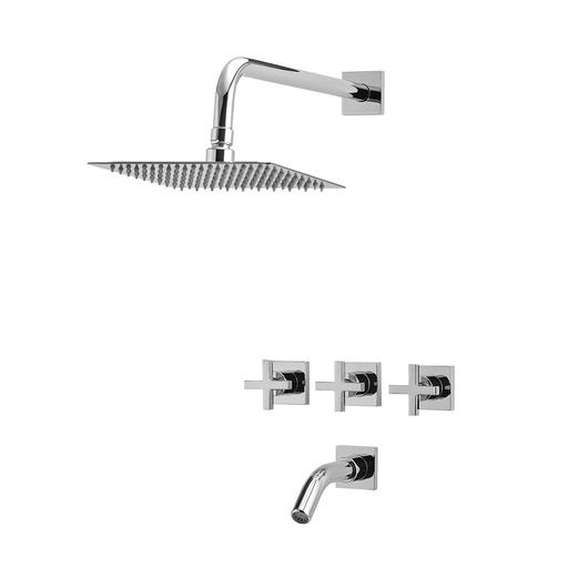 [51843] Grifería de Ducha con Transferencia Peirano Santander Cromo 80-135