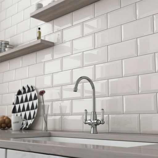 [32360] Revestimiento Gabriella Subway Blanco Brillante 7.5x15 (1ra Calidad)