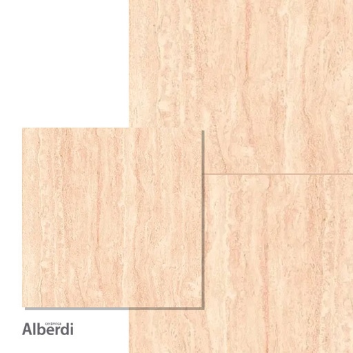 [66183] Porcelanato Alberdi Travertino Brillante 60x60 (1ra Calidad)