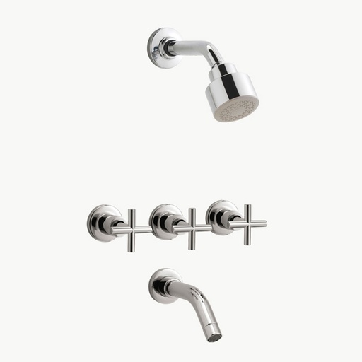 [51083] Grifería de Ducha con Transferencia Peirano Valencia Cromo 80-122